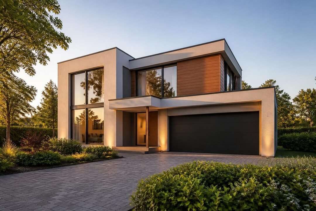 explore creative design ideas for a two-storey house with a garage, blending functionality and style to inspire your dream home.